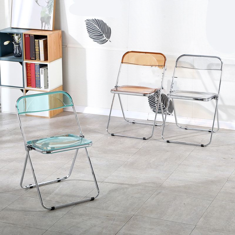 Sedia a polvere per interni acrilici contemporanei standard di colore solido con gambe