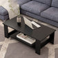 Rectangular Wooden 4 Legs Coffee Cocktail Table with Storage Shelf Clearhalo 'Coffee & Accent Tables' 'Coffee Tables' 'coffee_tables' 'furn' 'furn_coffee_tables' 'Furniture' 'Living Room Furniture' 1200x1200_ef787302-0edb-4630-8cd9-ac7b4e63a4f8