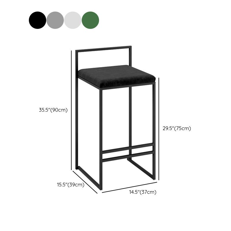 Contemporary Iron Counter Height Stools Low Back Bar Stool with Footrest Clearhalo 'Bar Furniture' 'Bar Stools' 'bar_stools' 'furn' 'furn_bar_stools' 'Furniture' 'Kitchen & Dining Furniture' 1200x1200_ef78889b-32f7-47d8-87b4-276cd3123ea2