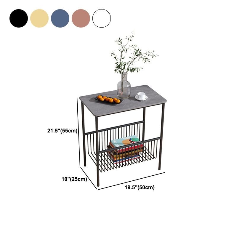Mid-Century 21.7" Tall 4 Legs End Table Rectangular Side Table Clearhalo 'Coffee & Accent Tables' 'End & Side Tables' 'end_side_tables' 'furn' 'furn_end_side_tables' 'Furniture' 'Living Room Furniture' 1200x1200_ef7919cf-aa85-4102-9d49-2ec28803fd00