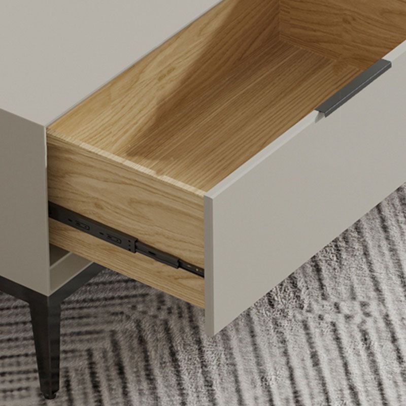 Scandinavische tv -standaard houten tv -console met 4 zachte close -laden