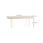 Mesa de comedor rectangular con pedestal doble, mesa de madera moderna para cocina