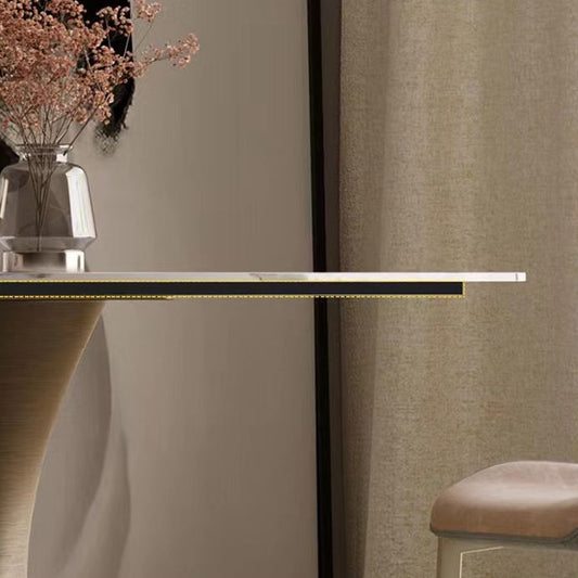 Glam Dining Set 1/4/5 Pcs Round Stone Dining Table with Armless Chairs