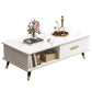 Contemporary 4 Legs Coffee Table Stone Cocktail Table with Storage Drawer