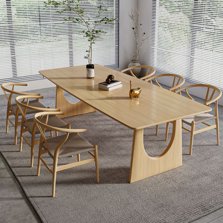 Juego de comedor de madera tradicional 1/7 piezas de mesa de comedor rectangular