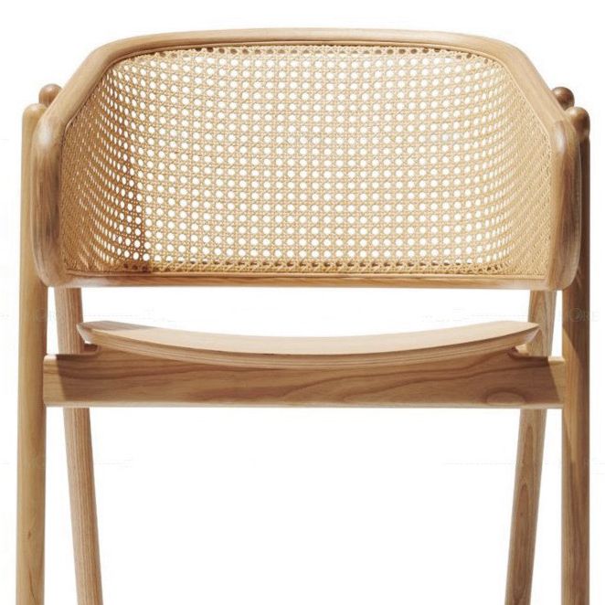 Chaise de bras en bois massif chaise à manger à dos ouvert moderne pour le salon