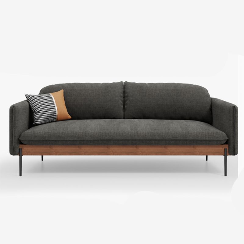 Cushions Square Arm Sofa Scandinavian 31.5" D x 31.5" H Linen Wooden Sofa Clearhalo 'furn' 'furn_sofas' 'Furniture' 'furniture_sofas' 'kitchen' 'kitchen_sofas' 'Living Room Furniture' 'Sofa' 'sofas' 1200x1200_ef7d729f-80a2-4280-8414-e2c43c7be98c