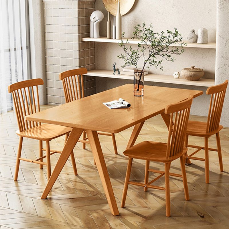 Industrial 1/2/5 Pieces Dining Set Rectangle Pine Wood Dining Table for Dining Room
