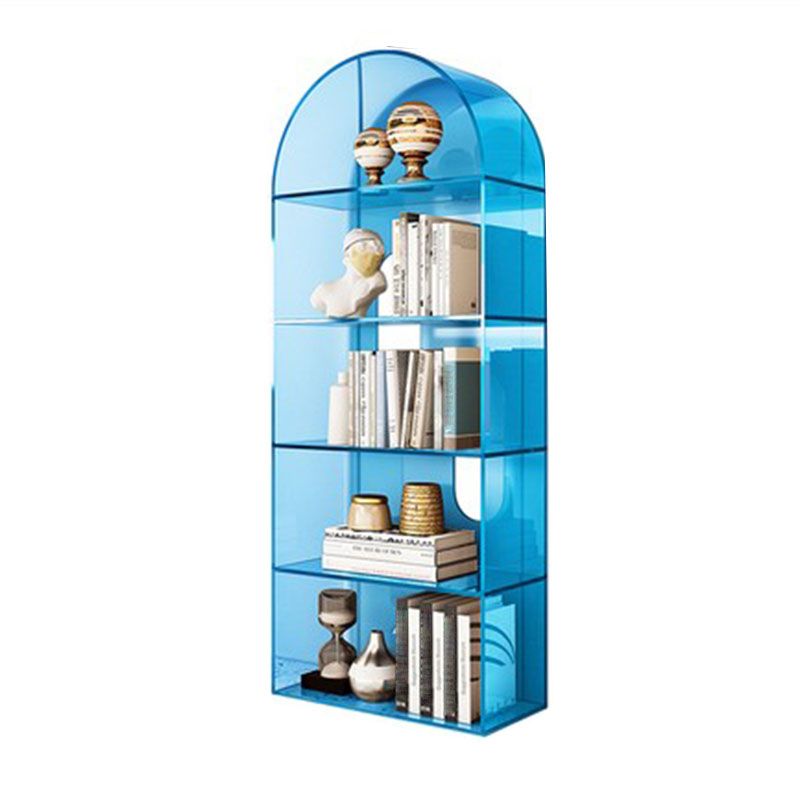 Contemporary Open Back Bookshelf Acrylic Shelf Bookcase with Shelves