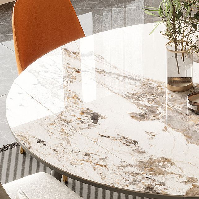 Modern Extendable Dining Table Round Dining Table with 4 Wood Legs Clearhalo ' dining_table' 'Dining Tables & Seating' 'Dining Tables' 'furn' 'furn_dining_table' 'Furniture' 'furniture_dining_table' 'Kitchen & Dining Furniture' 'kitchen&dining_furn' 'kitchen' 'kitchen_dining_table' 1200x1200_ef7fe5a9-5e32-4604-82be-e13a545914b6