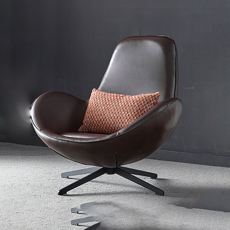 33.46" Wide Tight Back Chair Leather Black 4-Star Base Arm Chair Clearhalo 'Accent Chairs' 'accent_chairs' 'Chairs & Seating' 'furn' 'furn_accent_chairs' 'Furniture' 'Living Room Furniture' 1200x1200_ef80d172-a7f5-4625-847d-09977c057205