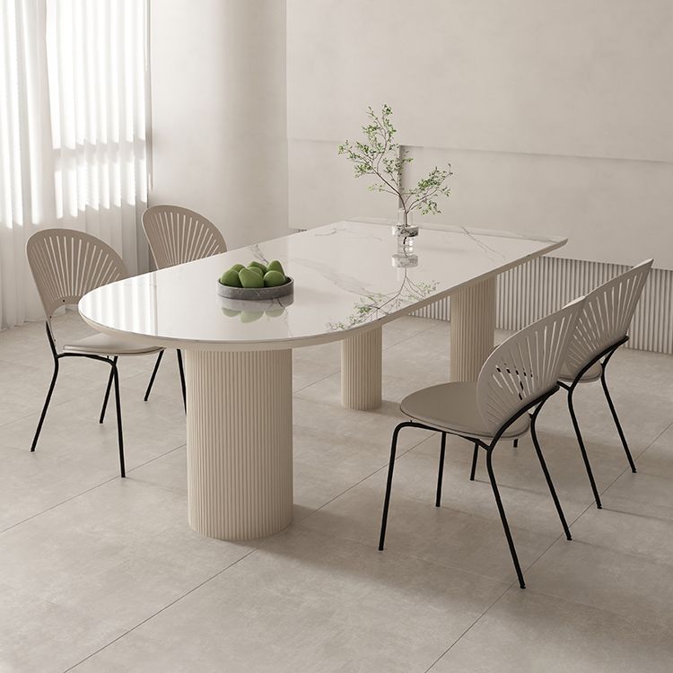 Slate and Metal Table Modern Minimalist Home White Dining Table