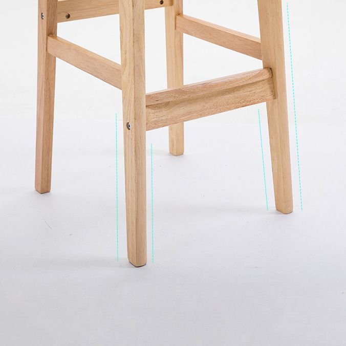 Scandinavian Oak Wood Upholstered Barstool Matte Finish Footrest Stool Clearhalo 'Bar Furniture' 'Bar Stools' 'bar_stools' 'Furniture' 'furniture_bar_stools' 'Kitchen & Dining Furniture' 1200x1200_ef816c0c-3fe3-4c96-b81b-32591e04b528