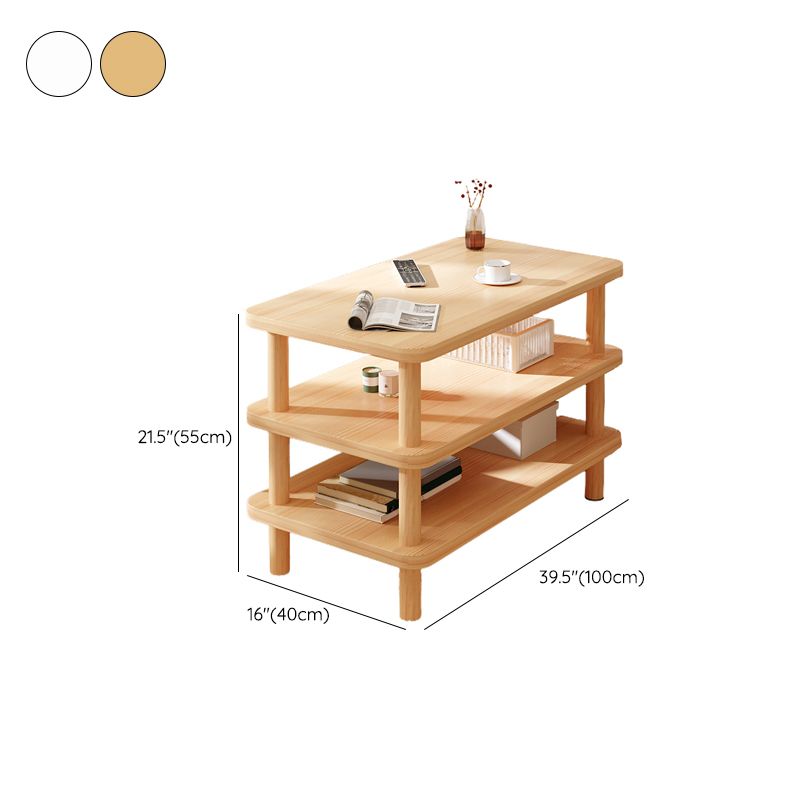 Modern Side Table No Distressing Wood End Table with Storage