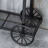 Stone Console Table Scratch Resistan Table Rectangle Accent Table with Casters