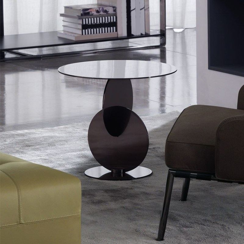 Mesa de metal circular de diseño de pedestal de estilo moderno medieval