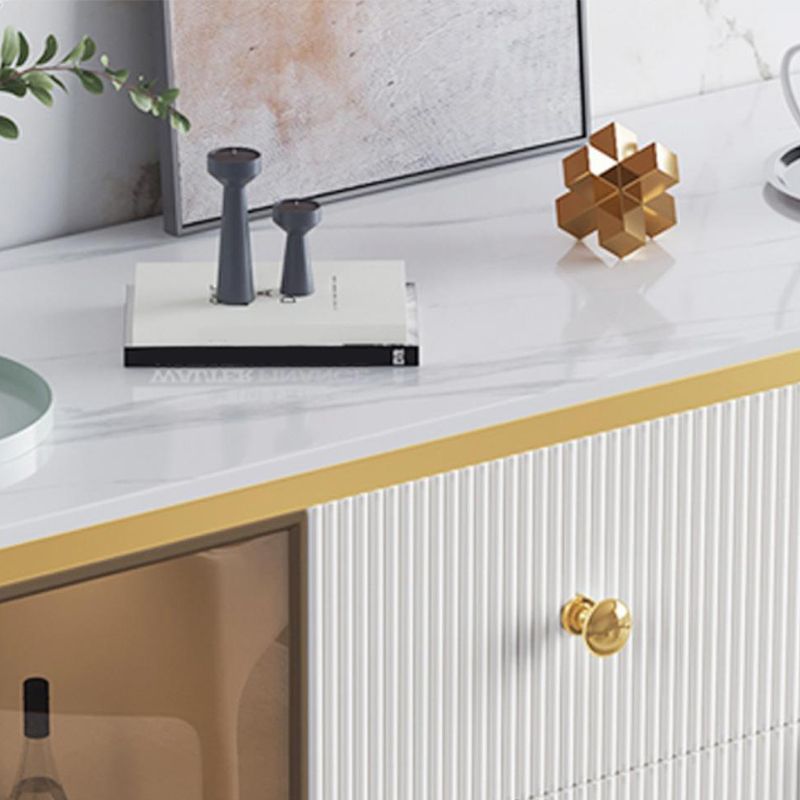 Cuffet da pranzo in stile glam Stone 33 "H buffet latestine con cassetti
