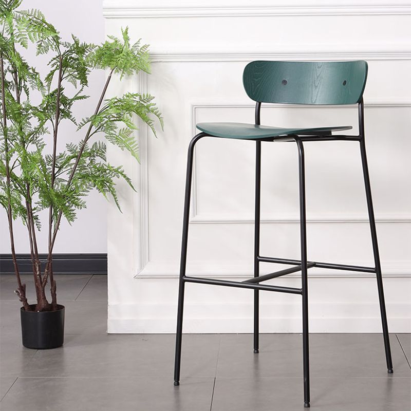 Industrial Iron Simple Barstool Restaurant Tall Stool with Wood Seat, 1 Piece Clearhalo 'Bar Furniture' 'Bar Stools' 'bar_stools' 'furn' 'furn_bar_stools' 'furniture_bar_stools' 'Kitchen & Dining Furniture' 'kitchen&dining_furn' 'kitchen' 'kitchen_furn' Furniture' 1200x1200_ef841b43-dbda-4f7f-8910-7225da03c5ce