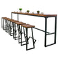 Brown Modern Style Bar Table Solid Wood and Iron Breakroom Bar Table Clearhalo 'Bar Furniture' 'Bar Tables' 'bar_tables' 'furn' 'furn_bar_tables' 'Furniture' 'furniture_bar_tables' 'Kitchen & Dining Furniture' 1200x1200_ef844029-fa4e-460e-8a95-12a5a5b523d5