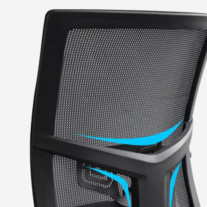 Chaise de bureau ergonomique moderne sans roues à bras fixes rembourrés sans chaise de bureau pénible