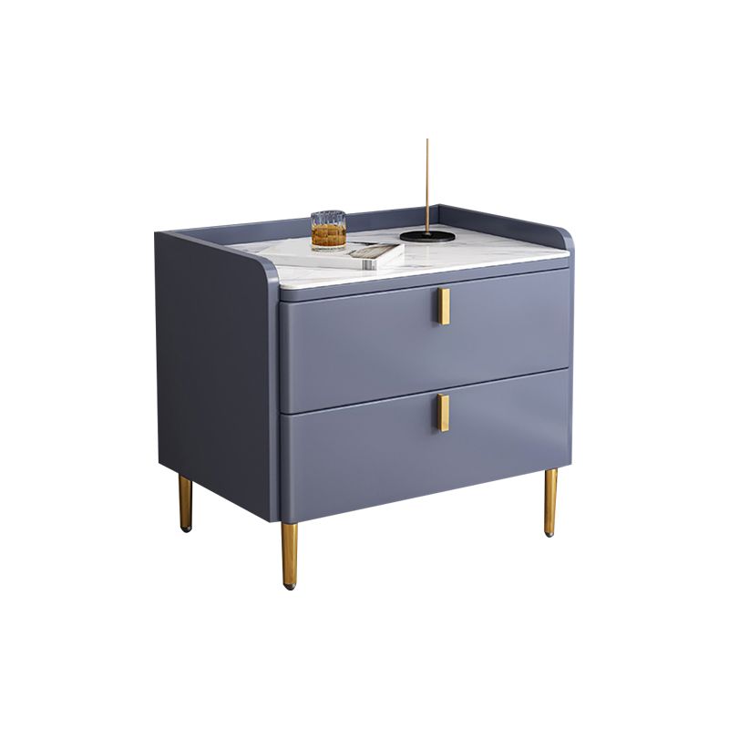 2 Drawers Stone Nightstand Glam Legs Included Bedside Cabinet ,18.5" Tall Clearhalo 'Bedroom Furniture' 'furn' 'furn_night_stand' 'Furniture' 'night_stand' 'Nightstands' 1200x1200_ef84f54d-ca95-4821-a852-445021bee640