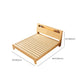 Panel Standard Bed in Natural Solid Wood Bed with Rectangular Headboard