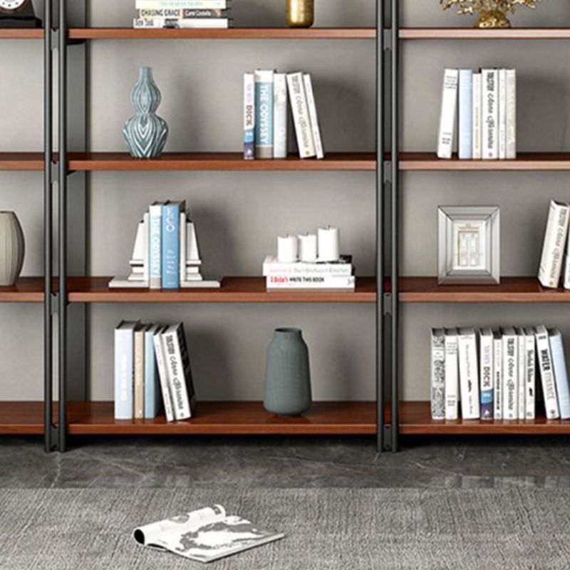 Wooden Etagere Bookcase Contemporary Natural Open Back Bookshelf Clearhalo 'Bookcases' 'furn' 'furn_bookcases' 'Furniture' 'Office Furniture' 1200x1200_ef85ca65-4004-49be-bf73-ae4175bb0998