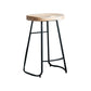 Industrial Counter Bar Stool Natural Solid Wood and Metal Saddle Seat Counter Chair