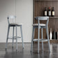Gray Wood Bar Stools Industrial Style Armless Stool with Low Back