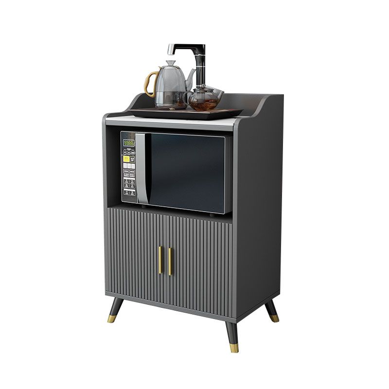 Server da pranzo interno glam Sideboard in legno in finto grigio con top in pietra