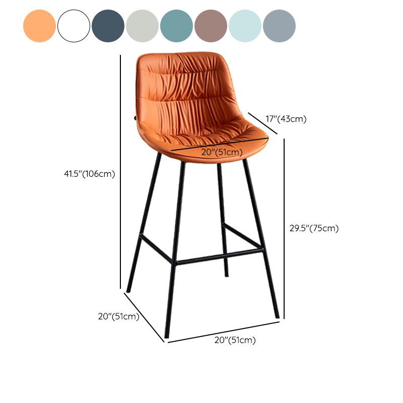 Modern Faux Leather Counter Stool Low Back Bar Stool with Footrest Clearhalo 'Bar Furniture' 'Bar Stools' 'bar_stools' 'furn' 'furn_bar_stools' 'Furniture' 'Kitchen & Dining Furniture' 1200x1200_ef8a9586-68ff-4d1d-a0b4-db0b57fead4b