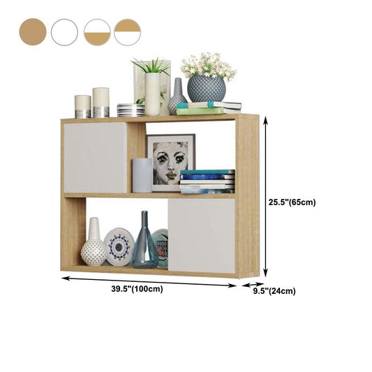 Estantería moderna de madera de ingeniería, estantería geométrica para cualquier habitación, 25.5 "H