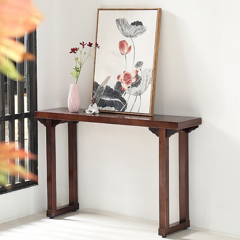 Mid-Century Modern Console Accent Table Antique Finish Rectangle Console Sofa Table Clearhalo 'Console Tables' 'console_tables' 'Entry & Mudroom Furniture' 'furn' 'furn_console_tables' 'Furniture' 1200x1200_ef8b3533-3f41-45a8-8a97-8b4172ef518d