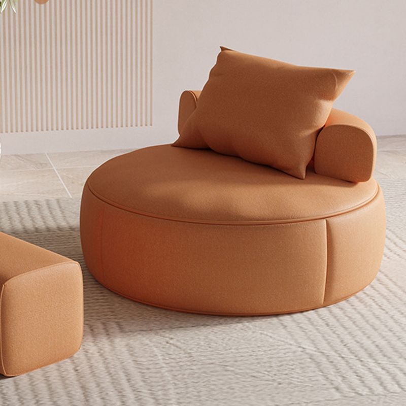 Nordic Style Handless Imitation Leather Curved Back Parsons Chair Clearhalo 'Accent Chairs' 'accent_chairs' 'Chairs & Seating' 'furn' 'furn_accent_chairs' 'Furniture' 'Living Room Furniture' 1200x1200_ef8b46c1-6755-4e1c-9bf8-ba6a81f34158