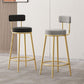 Glam Fabric Bar Stools Low Back Round Seat Barstool with 4 Gold Iron Legs Clearhalo 'Bar Furniture' 'Bar Stools' 'bar_stools' 'furn' 'furn_bar_stools' 'Furniture' 'Kitchen & Dining Furniture' 1200x1200_ef8b6636-59ee-4987-ad4b-b73bb0a7c53e