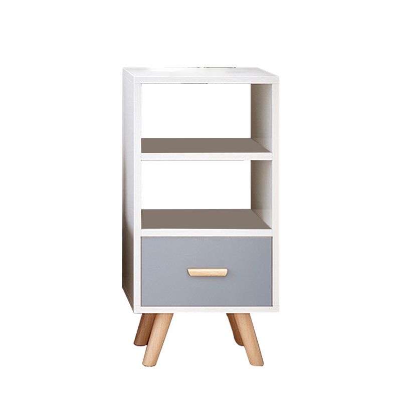 Contemporaneo 32,3 "alto 1 - cassetto cassetto, mobile rettangolo di legno con 2 ripiani