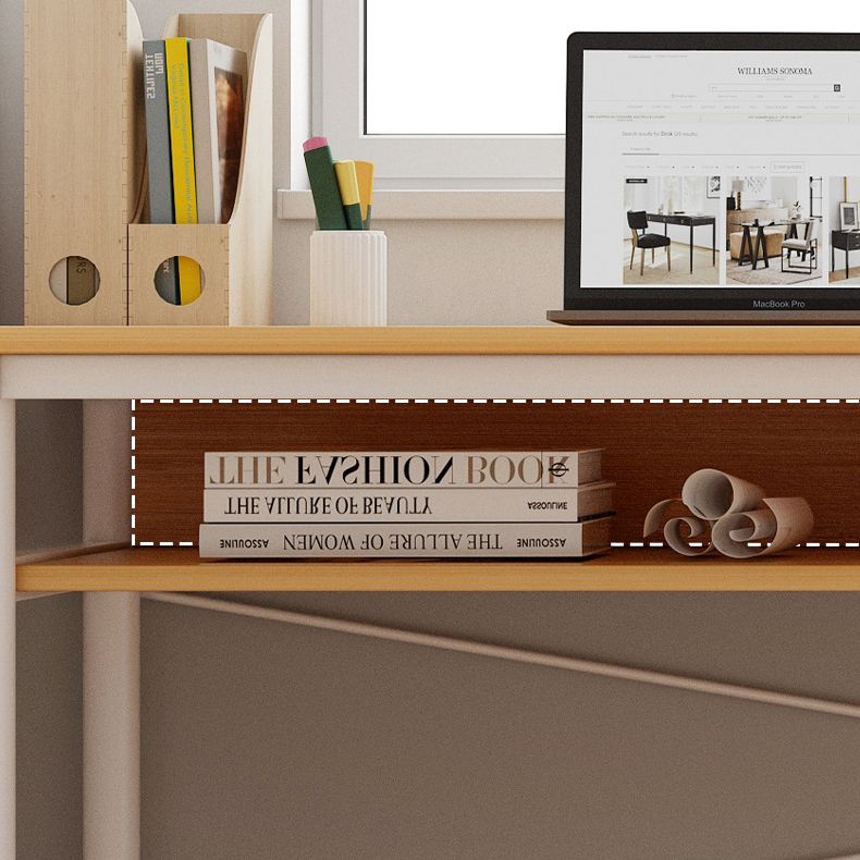 Modern Wooden Office Desk Rectangular Writing Desk with Shelf Clearhalo 'furn' 'furn_office_desk' 'Furniture' 'Office Desks' 'Office Furniture' 'office_desk' 1200x1200_ef8cf75b-54bd-4757-86b6-7fbf095b737c