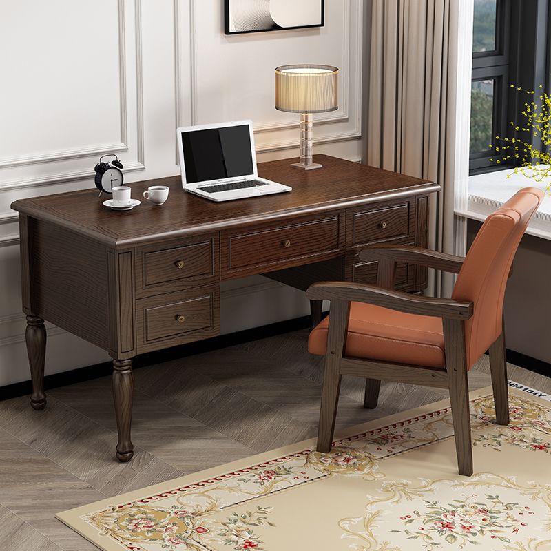 Bureau de bureau en bois de style contemporain Desk de forme de forme rectangulaire avec 4 jambes pour la maison