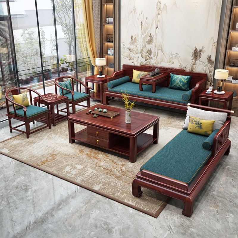 Traditional with Arms Wooden Chaise with Pillow Round Arms for Living Room Clearhalo 'Chairs & Seating' 'Chaise Lounge' 'chaise_lounge' 'furn' 'furn_chaise_lounge' 'Furniture' 'Living Room Furniture' 1200x1200_ef8ed30b-bc74-487e-9cdb-737b7613babe