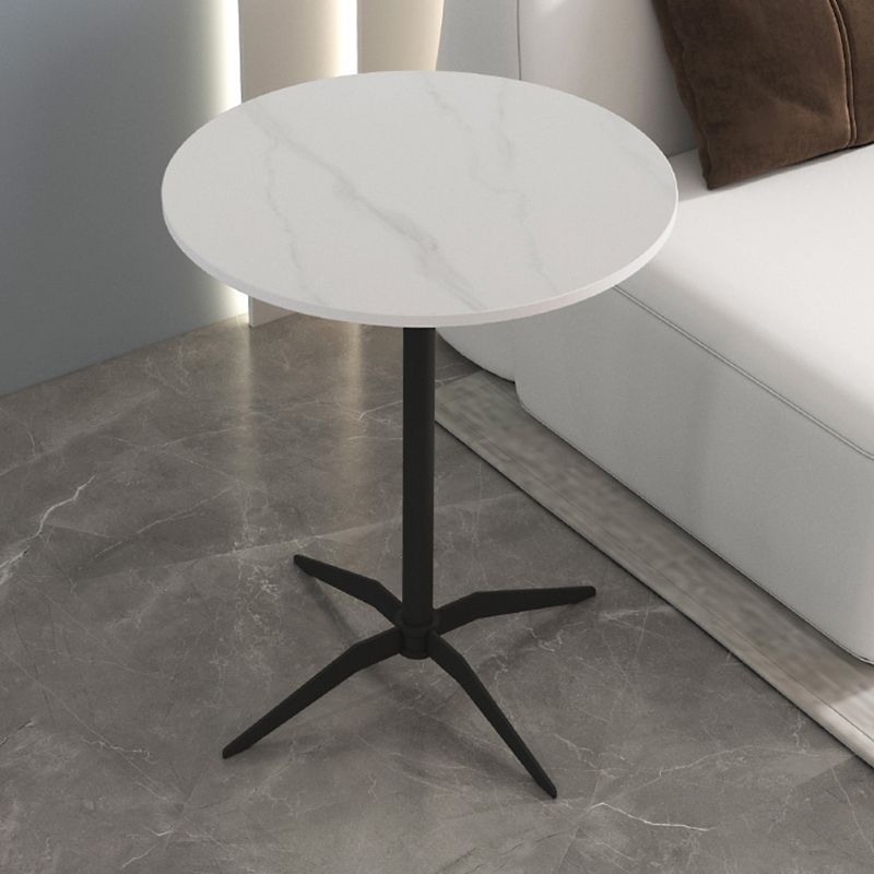 Moderne stenen cocktailtafel met zwarte voetstuk salontafel - 21.7 ''/23.6 ''