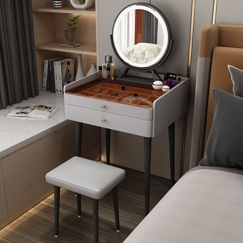 Contemporary Vanity Tables with Drawers, Glass Top Vanity Dressing Table Clearhalo 'Bedroom Furniture' 'furn' 'furn_makeup_vanities' 'Furniture' 'Makeup Vanities' 'makeup_vanities' 1200x1200_ef8fc529-c7ac-4f26-9df8-84dd76ec2e37