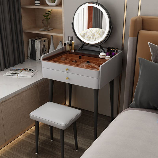 Contemporary Vanity Tables with Drawers, Glass Top Vanity Dressing Table Clearhalo 'Bedroom Furniture' 'furn' 'furn_makeup_vanities' 'Furniture' 'Makeup Vanities' 'makeup_vanities' 1200x1200_ef8fc529-c7ac-4f26-9df8-84dd76ec2e37