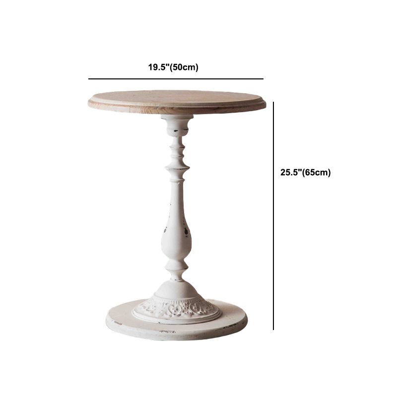 Tavolo da divano rotondo in metallo in metallo in stile rustico largo 19,69 pollici