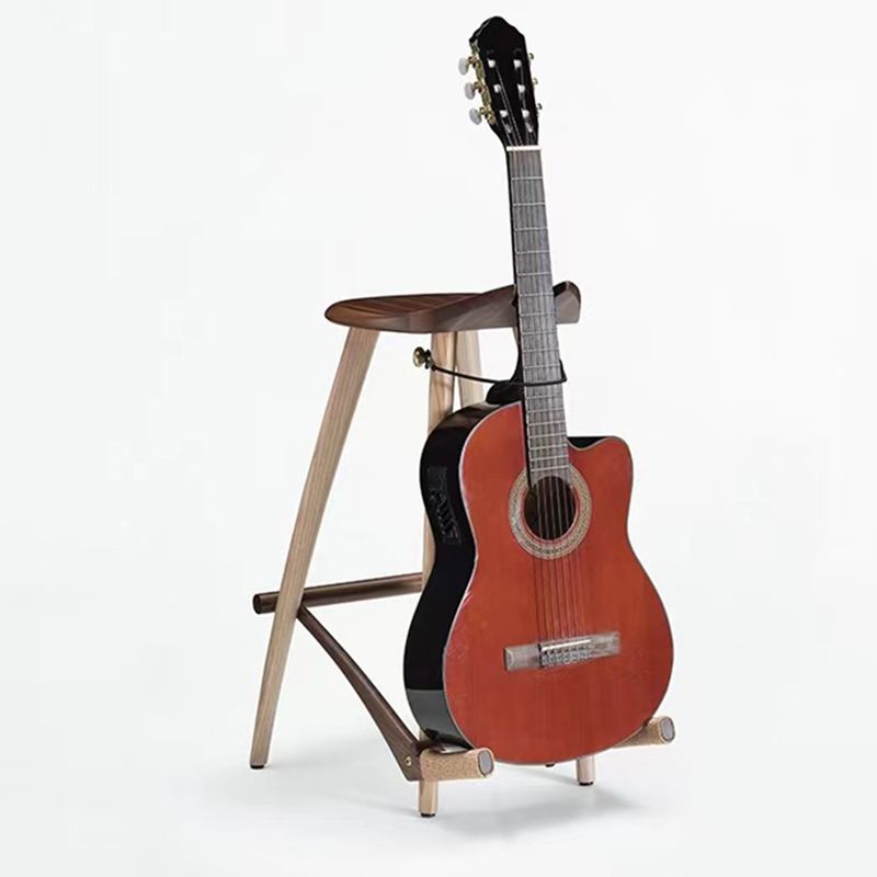 Solid Wood Backless Bar Stools Nordic Style Saddle Seat Bar Stool