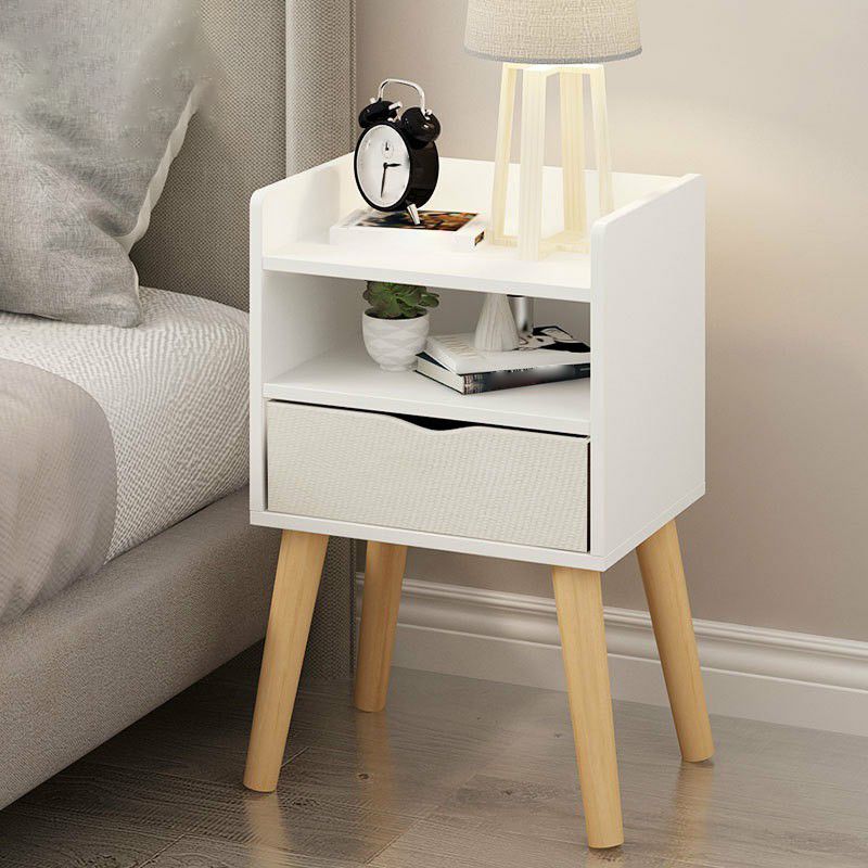 22,4 "/23,6" Table table de nuit en bois en bleu / blanc / Night Night Stand
