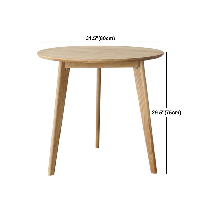 Round Dining Table Natural Contemporary Style Solid Wood Dinner Table for Home Kitchen