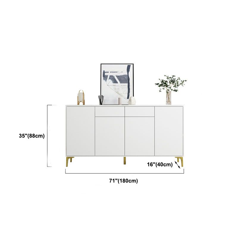 Glam Style Sideboard White Wooden Buffet Stand for Dining Room Clearhalo 'buffet_sideboard' 'Buffets & Sideboards' 'furn' 'furn_buffet_sideboard' 'Furniture' 'Kitchen & Dining Furniture' 1200x1200_ef91c9e0-f6bb-4cf9-8efb-4991c214a193