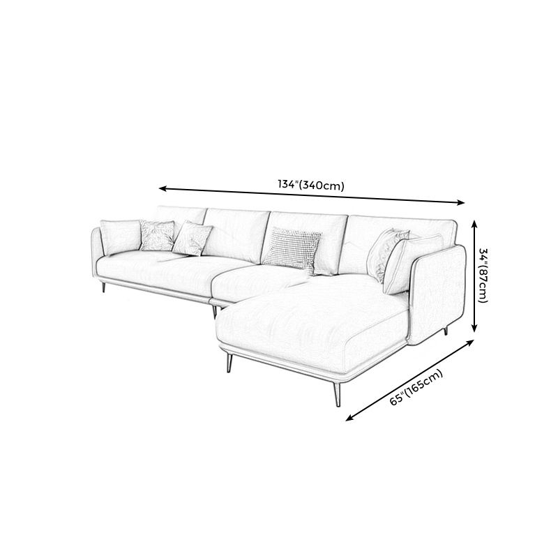 Light-grey Pillowed Back Cushions Contemporary Removable Cushions Sofa Clearhalo 'furn' 'furn_sectionals' 'Furniture' 'furniture_sectionals' 'kitchen' 'kitchen_sectionals' 'Living Room Furniture' 'Sectionals' 1200x1200_ef9227f6-722f-4b10-8124-47a4f50959e4