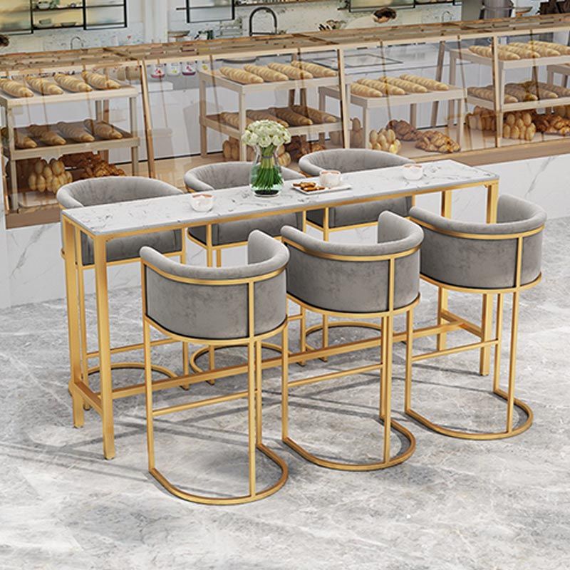 Artificial Marble Bar Table 42-inch Height Metal Base Bistro Table for Living Room Clearhalo 'Bar Furniture' 'Bar Tables' 'bar_tables' 'furn' 'furn_bar_tables' 'Furniture' 'furniture_bar_tables' 'Kitchen & Dining Furniture' 1200x1200_ef9314d1-e285-4f7e-8143-fa88fd7dfd58