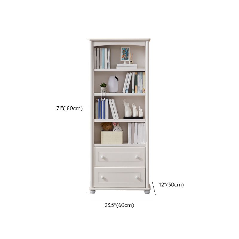White Wooden Bookshelf Standard Shelves Included Closed Back Bookcase